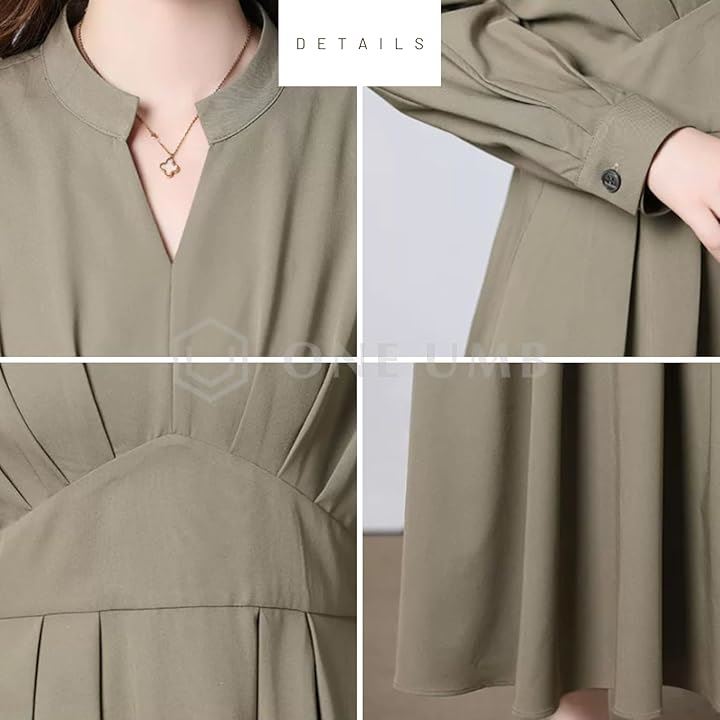 vネック ワンピース ロング 長袖 レディース 春ワンピース 入学式 オフィスカジュアル パーティードレス タイトワンピース(グリーン, L) vネック ワンピース ロング 長袖 レディース 春ワンピース 入学式 オフィスカジュアル パーティードレス タイトワンピース(グリーン, L)