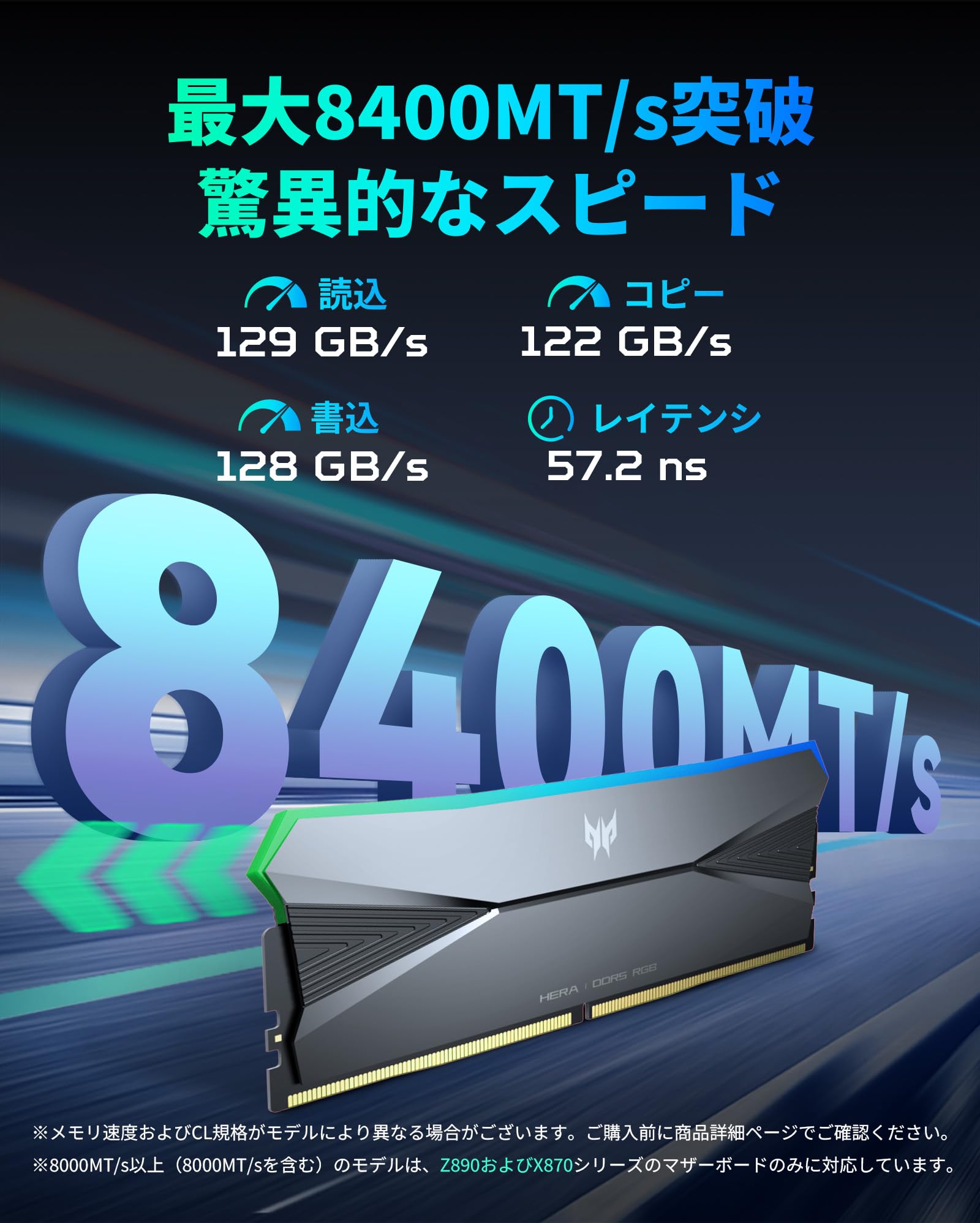 Acer Predator Hera DDR5 7200MT/s (PC5-57600) デスクトップPC用メモリ 32GB(16GB×2枚) CL34 RGB 鏡面仕上げシリーズ Intel XPM Acer Predator Hera DDR5 7200MT/s (PC5-57600) デスクトップPC用メモリ 32GB(16GB×2枚) CL34 RGB 鏡面仕上げシリーズ Intel XPM