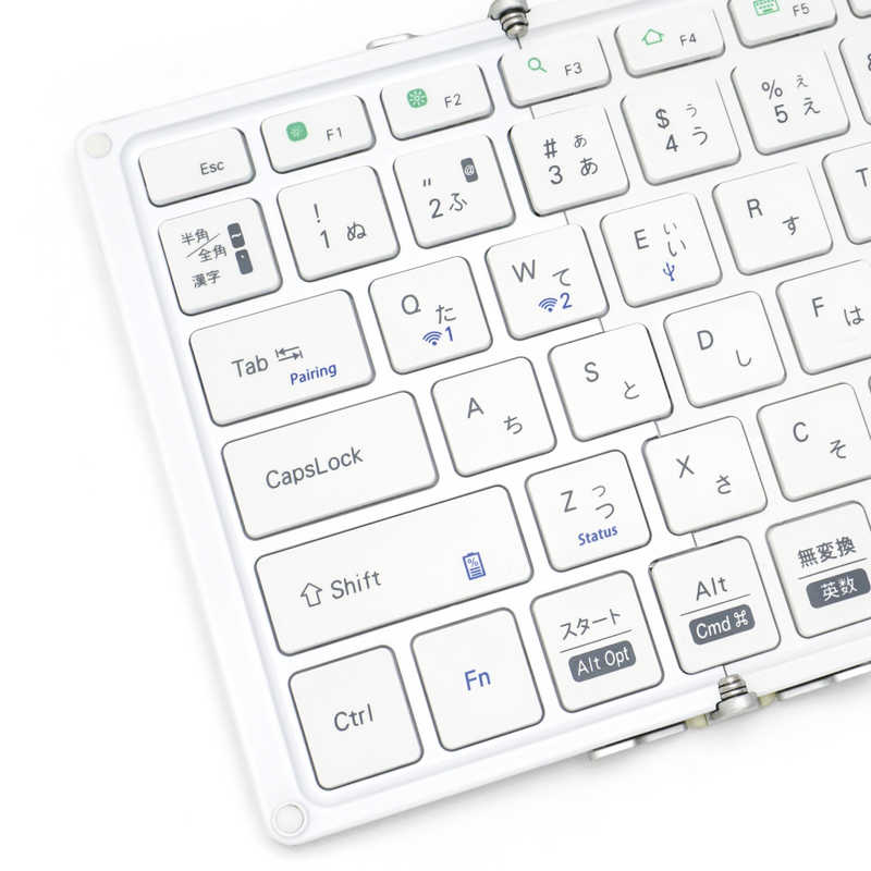 MOBO　折りたたみキーボード (iOS/iPadOS/mac/Win) ［有線・ワイヤレス /USB］ シルバー・ホワイト　AM-K2TF83J/SLW