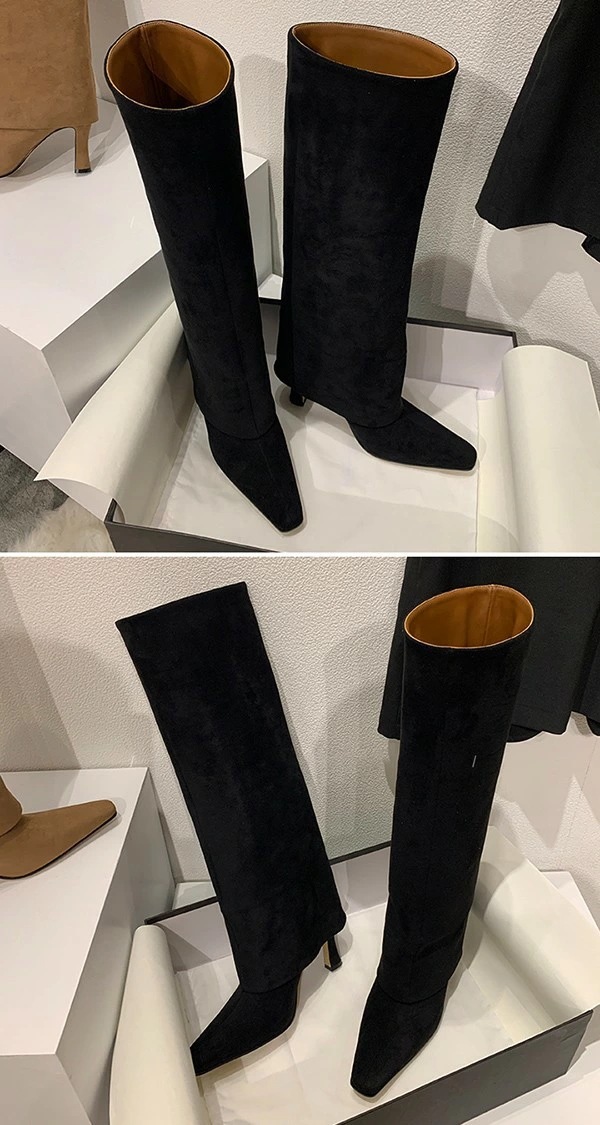 美脚ロングブーツ ニーハイブーツ 美脚 ストレッチ 厚底 ロング 疲れない ダンス ブーツ ハイヒール ピンヒール スエード 美脚 オフィス 通勤 痛くない 歩きやすい cs092s1s1c6