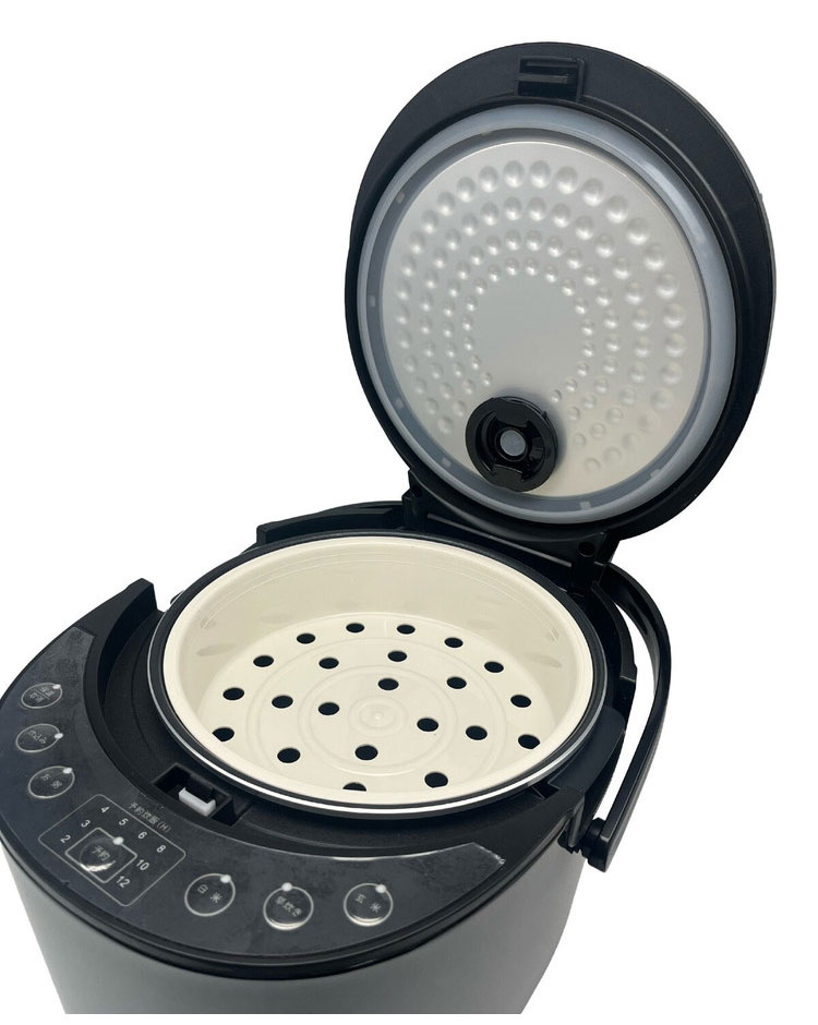 炊飯器 5合炊き スチーム機能 白米 ご飯 お米 炊飯 早炊き 炊き込み おかゆ 保温 予約 一人暮らし 新生活 持ち手つき 調理家電 簡単操作 自動保温 ブラック ROOMMATE GOHANDAK