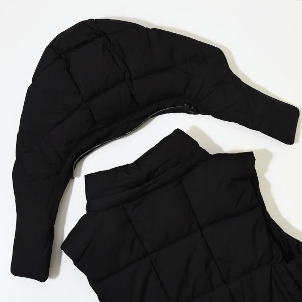 アウター ダウンベスト ZALAGA ザラガ LTAT24A4874 D レディース ブラック ナイロン フード ブロックステッチ 秋冬