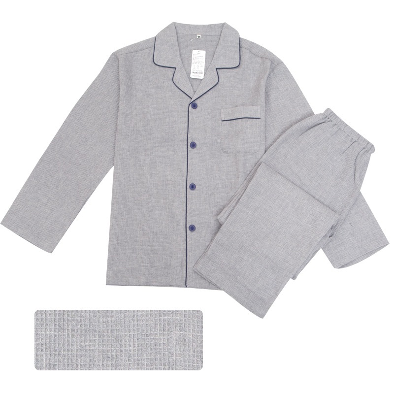 春と秋のワッフルパジャマ印刷されていない日本のレディースコットンカップルパジャマピュアコットンメンズ 母の日-0009718 春と秋のワッフルパジャマ印刷されていない日本のレディースコットンカップルパジャマピュアコットンメンズ 母の日-0009718