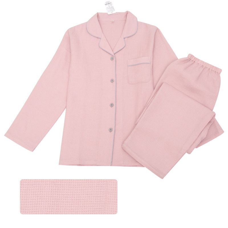 春と秋のワッフルパジャマ印刷されていない日本のレディースコットンカップルパジャマピュアコットンメンズ 母の日-0009718 春と秋のワッフルパジャマ印刷されていない日本のレディースコットンカップルパジャマピュアコットンメンズ 母の日-0009718