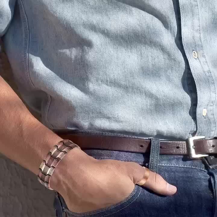 純銅製ジュエリー 純銅磁気ブレスレット エネルギーマグネット付き 磁気ブレスレット ストレス解消 減量 痩身 健康エネルギー 高磁石 瞑想 ヨガ 磁気リング 3列ネオジム磁石付き 長さ調節可能