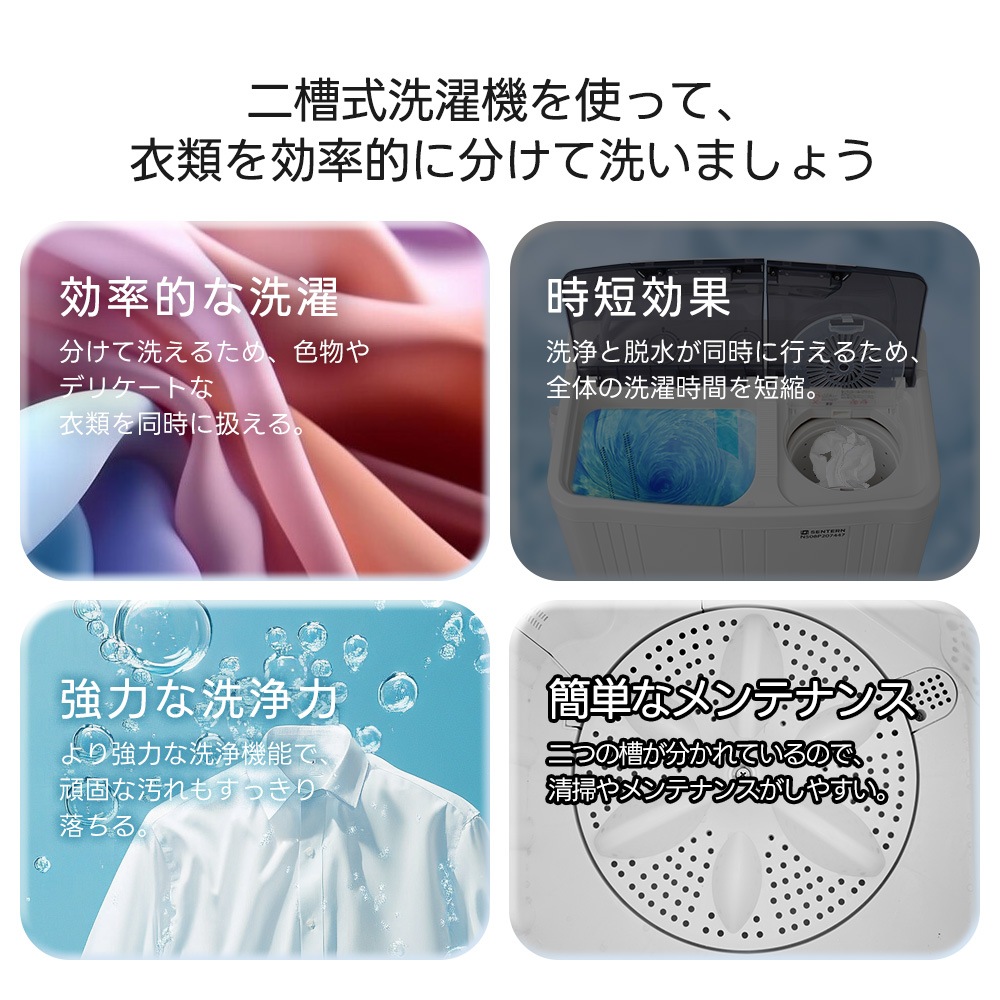 【国内発送&送·料·無·料】二槽式洗濯機 縦型洗濯機 コンパクト 洗濯6.5kg/脱水槽4kg 大容量 部屋干し タイマー機能付き 小型洗濯機 節電 二槽式洗濯機 まとめ洗い 引越し 家電 新生活