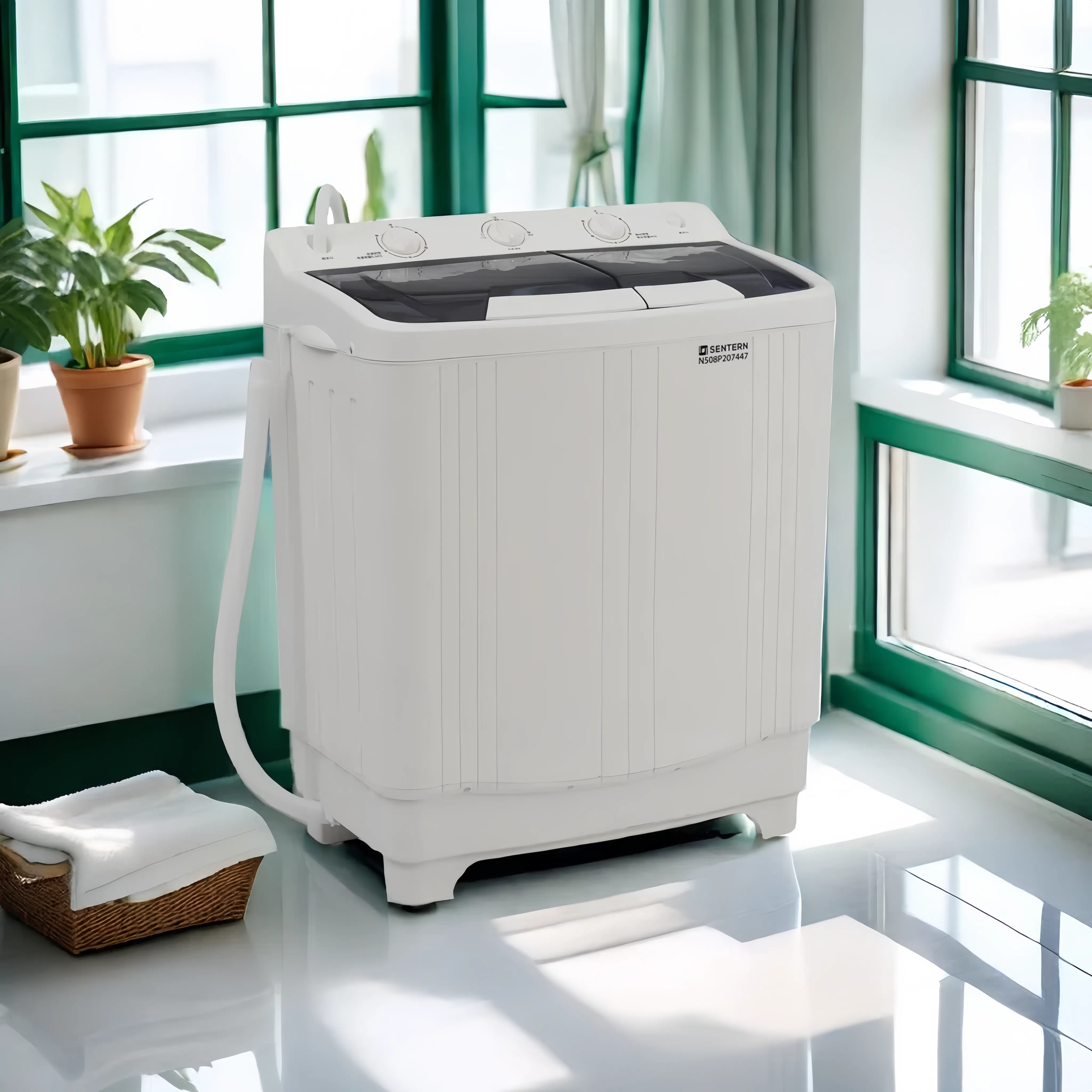 【国内発送&送·料·無·料】二槽式洗濯機 縦型洗濯機 コンパクト 洗濯6.5kg/脱水槽4kg 大容量 部屋干し タイマー機能付き 小型洗濯機 節電 二槽式洗濯機 まとめ洗い 引越し 家電 新生活