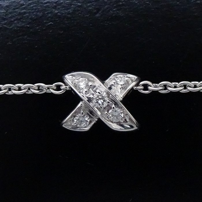 シグネチャー ネックレス ミニ ダイヤモンド K18WG ホワイトゴールド/293307【中古】 シグネチャー ネックレス ミニ ダイヤモンド K18WG ホワイトゴールド/293307【中古】