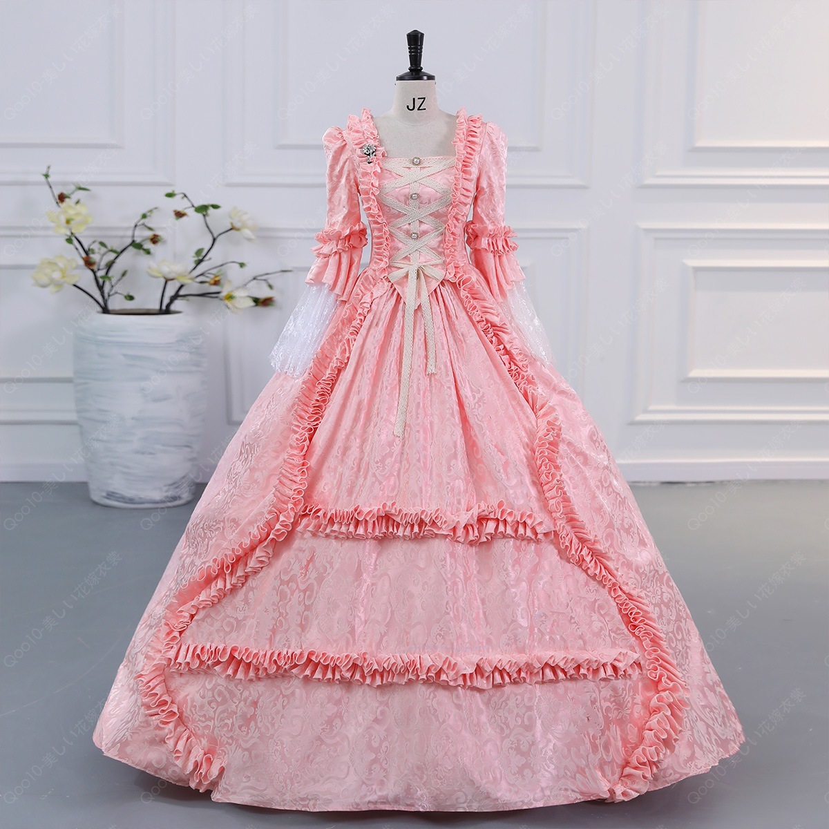 ドレス レディース ロングドレス 貴族ドレス 中世ヨーロッパ お姫様 プリンセスドレス カラードレス長袖 フリル アンブレラスリーブ 華やか ボリューム ゴージャ-75