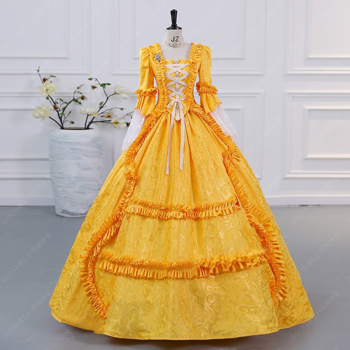 ドレス レディース ロングドレス 貴族ドレス 中世ヨーロッパ お姫様 プリンセスドレス カラードレス長袖 フリル アンブレラスリーブ 華やか ボリューム ゴージャ-75