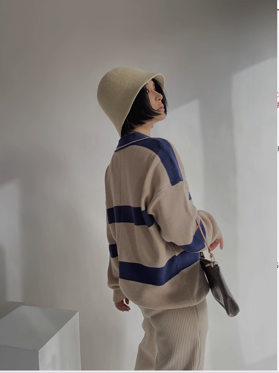 ポロシャツ トップス セーター ニット 長袖 襟付き シンプル カジュアル おしゃれ かっこいい こなれ感 ラフ メンズライク マニッシュ ボーイッシュ スポーティー ルーズ クール ボーダー シマ ポロシャツ トップス セーター ニット 長袖 襟付き シンプル カジュアル おしゃれ かっこいい こなれ感 ラフ メンズライク マニッシュ ボーイッシュ スポーティー ルーズ クール ボーダー シマ