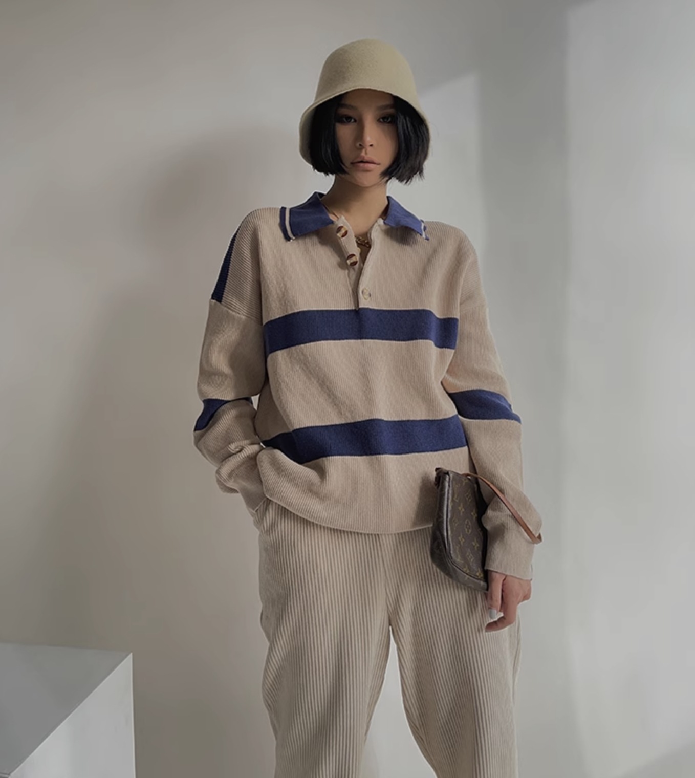 ポロシャツ トップス セーター ニット 長袖 襟付き シンプル カジュアル おしゃれ かっこいい こなれ感 ラフ メンズライク マニッシュ ボーイッシュ スポーティー ルーズ クール ボーダー シマ ポロシャツ トップス セーター ニット 長袖 襟付き シンプル カジュアル おしゃれ かっこいい こなれ感 ラフ メンズライク マニッシュ ボーイッシュ スポーティー ルーズ クール ボーダー シマ