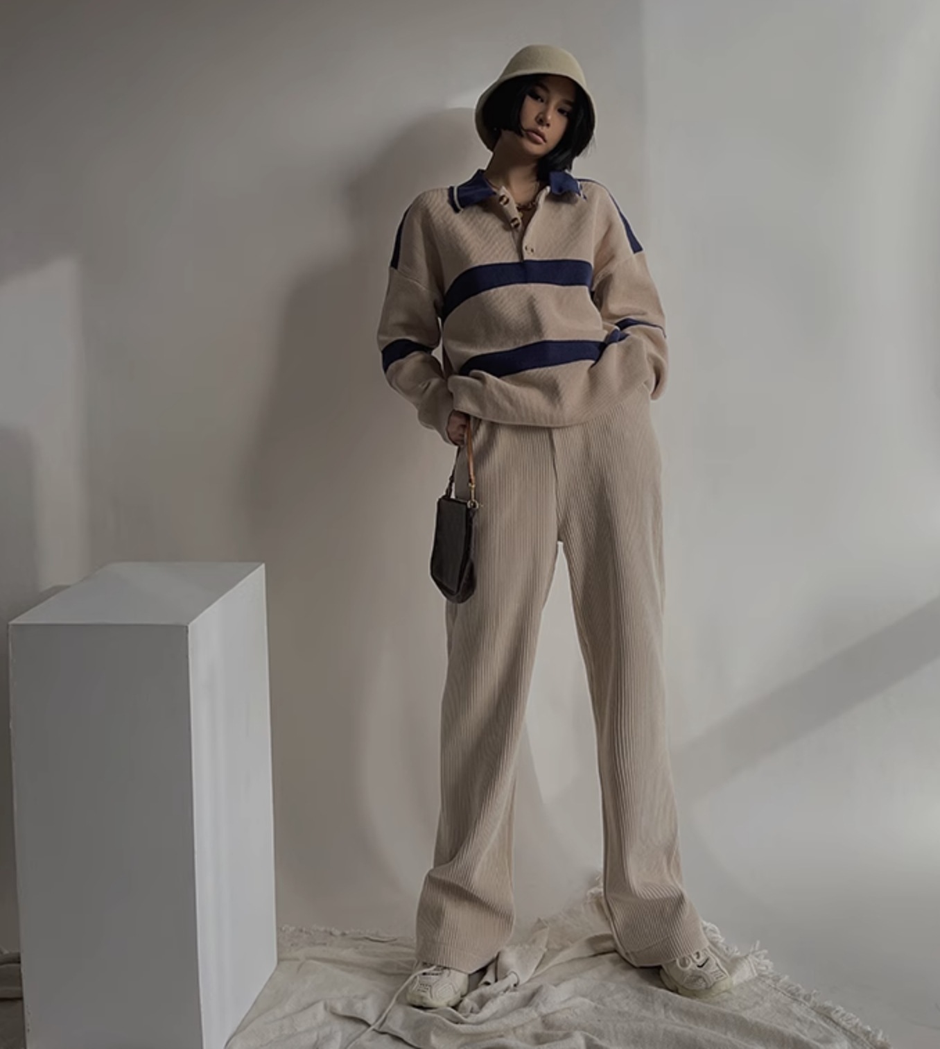 ポロシャツ トップス セーター ニット 長袖 襟付き シンプル カジュアル おしゃれ かっこいい こなれ感 ラフ メンズライク マニッシュ ボーイッシュ スポーティー ルーズ クール ボーダー シマ ポロシャツ トップス セーター ニット 長袖 襟付き シンプル カジュアル おしゃれ かっこいい こなれ感 ラフ メンズライク マニッシュ ボーイッシュ スポーティー ルーズ クール ボーダー シマ