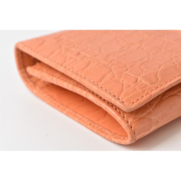 財布 Salvatore Ferragamo 長財布 クロコダイル型押しレザー コーラルオレンジ