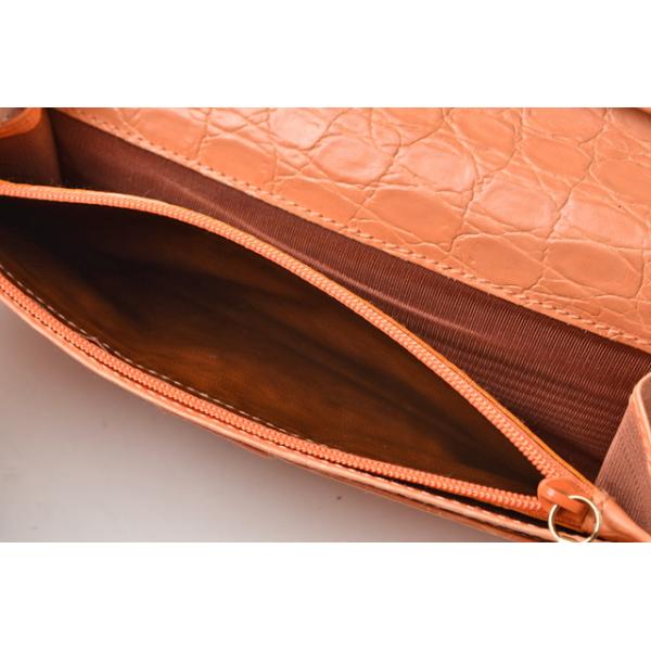 財布 Salvatore Ferragamo 長財布 クロコダイル型押しレザー コーラルオレンジ