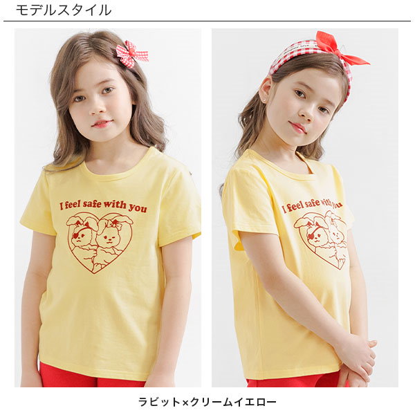 Qoo10] プリント半袖Tシャツ 子供服 キッズ 女