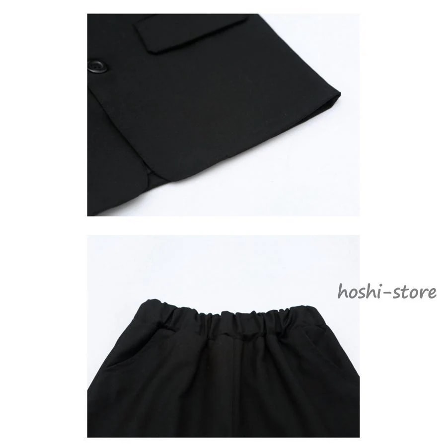 子供 スーツ 男の子 セットアップ 4点セット 黒 縦縞 フォーマル キッズ 入学式 発表会 卒業式 七五三 子ども こども 通園 通学 結婚式 110-160cm