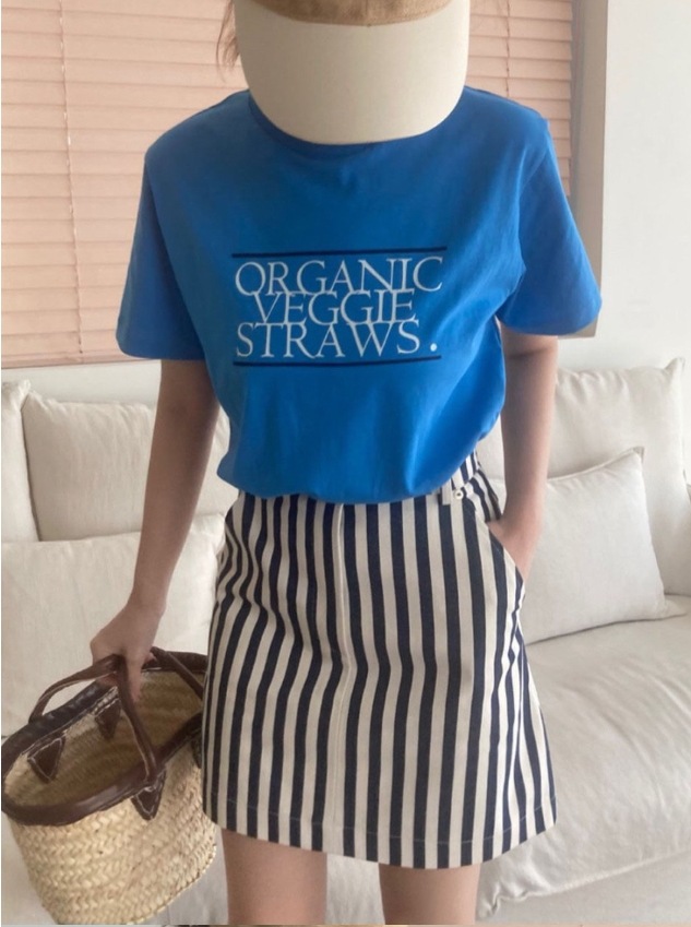 韓国ブランドファッション半袖TシャツレタリングTシャツ夏カラーきれいな半袖 韓国ブランドファッション半袖TシャツレタリングTシャツ夏カラーきれいな半袖