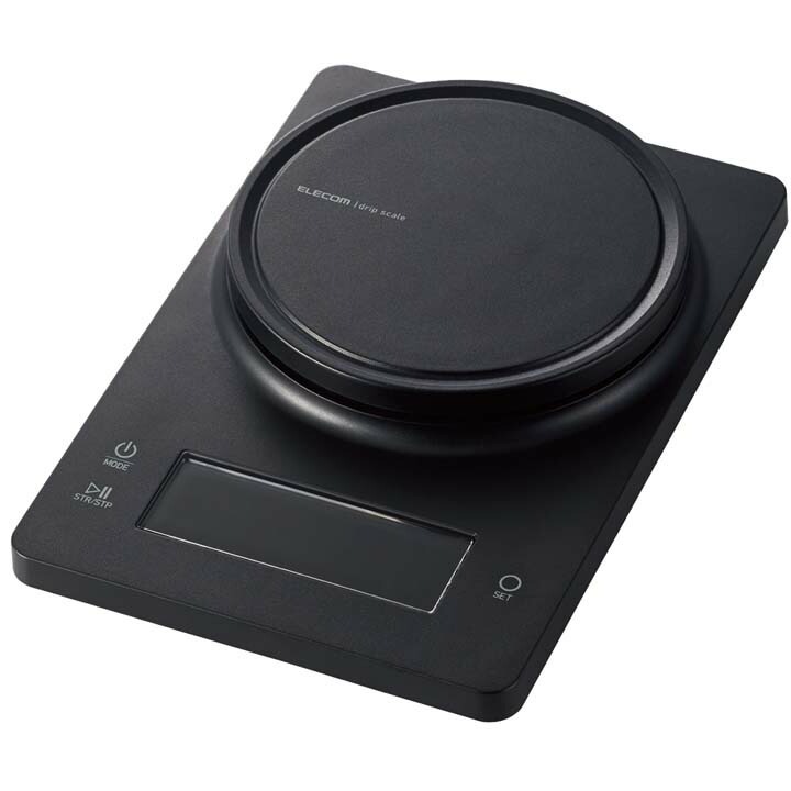 キッチンスケール デジタルスケール コーヒースケール 計量器 はかり 最大2kg 0.1g単位 ブラック HCS-KS04BK