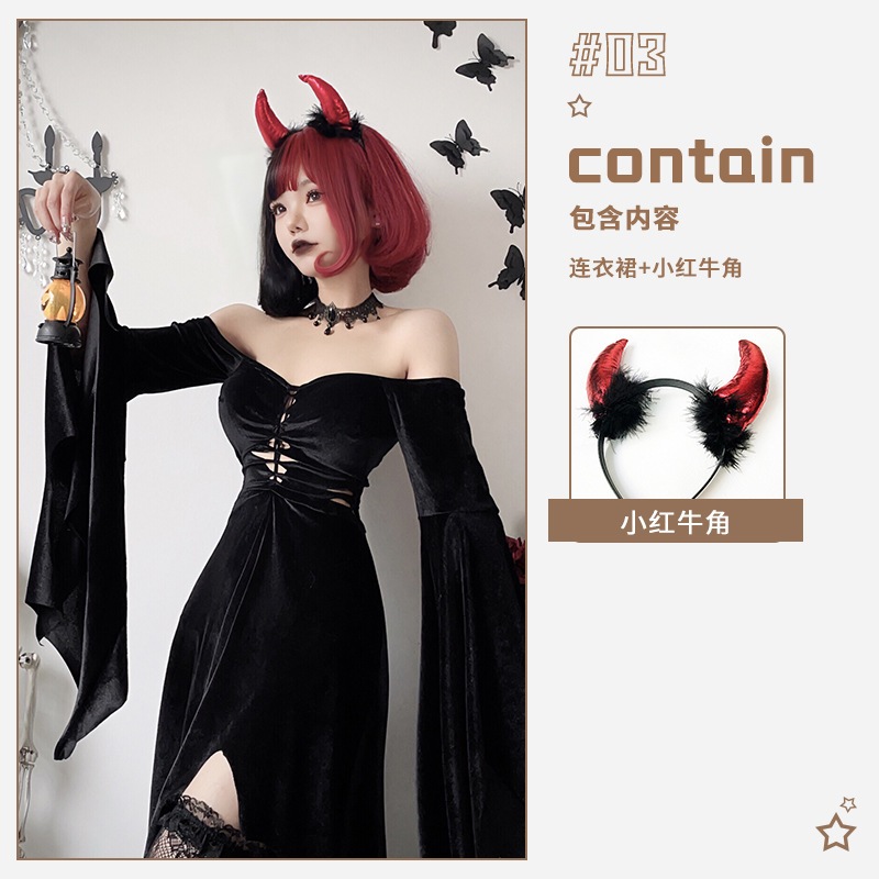 2025 ヨーロッパとアメリカのダークゴシックハロウィンコスチューム女性魔女ロングスカート吸血鬼死黒ドレス 2025 ヨーロッパとアメリカのダークゴシックハロウィンコスチューム女性魔女ロングスカート吸血鬼死黒ドレス