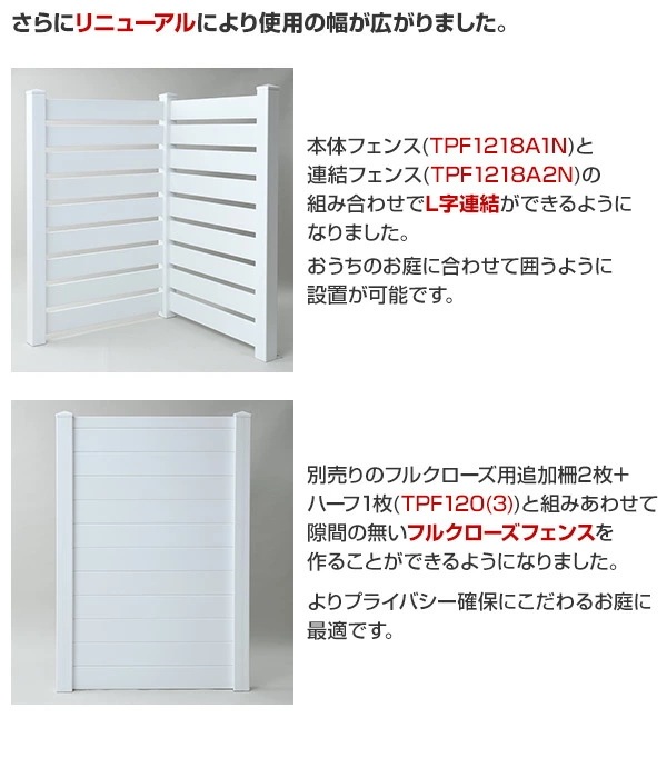 フェンス 目隠し 樹脂 固定金具セット 幅120高さ179 TPF1218A1 ホワイト フェンス 目隠し 樹脂 固定金具セット 幅120高さ179 TPF1218A1 ホワイト