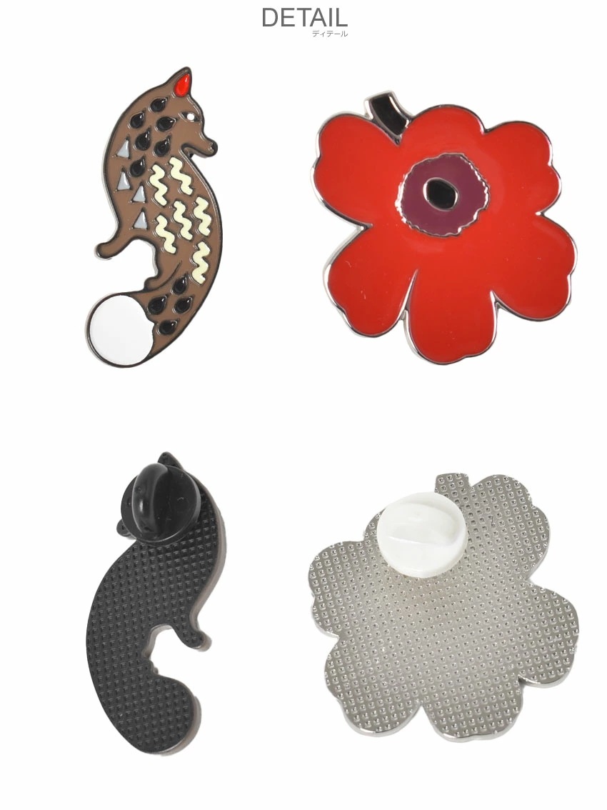 PUMPULI ピンセット 92467 ピンバッジ バッジ 雑貨 おしゃれ 可愛い かわいい ブランド 2個セット ギフト 北欧 小物 花 ウニッコ アニマル ギフト プレゼント 贈り物