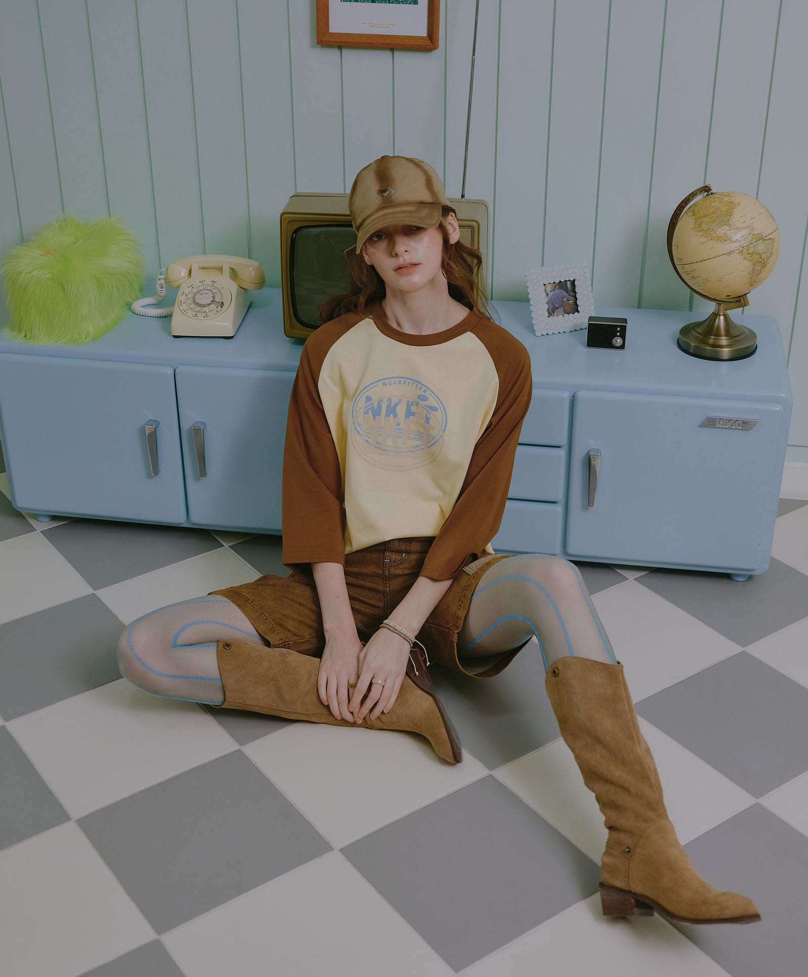 NKFT RAGLAN T-SHIRT_WOMEN [BROWN]