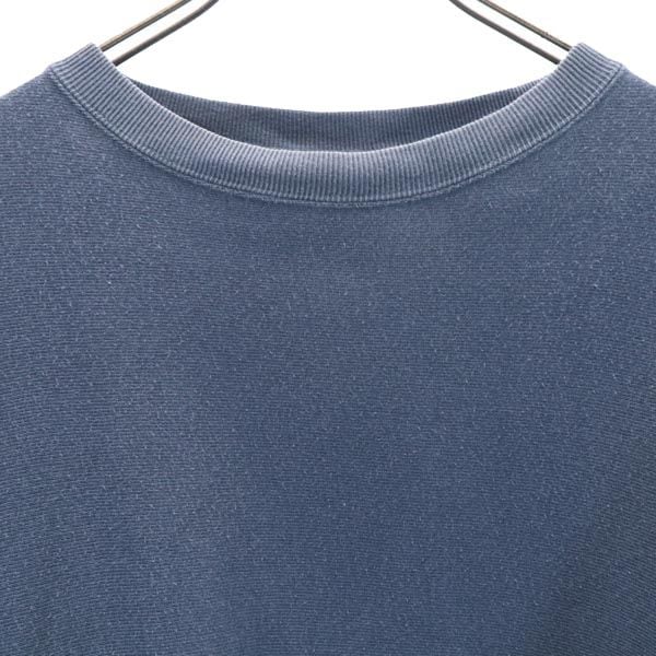 青単 復刻 ロゴ刺繍 長袖 リバースウィーブ スウェット トレーナー M 青系 メンズ