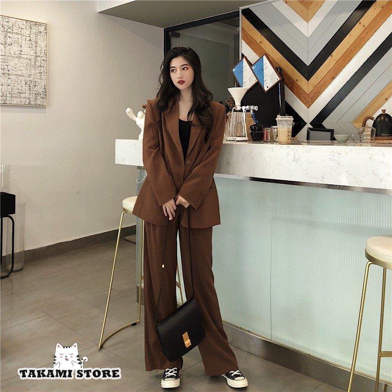 スーツセット レディース セットアップ 上下セット ジャケット ワイドパンツ ハイウエスト オーバーサイズ ビッグシルエット 韓国 ファッション ゆったり レトロ スーツセット レディース セットアップ 上下セット ジャケット ワイドパンツ ハイウエスト オーバーサイズ ビッグシルエット 韓国 ファッション ゆったり レトロ