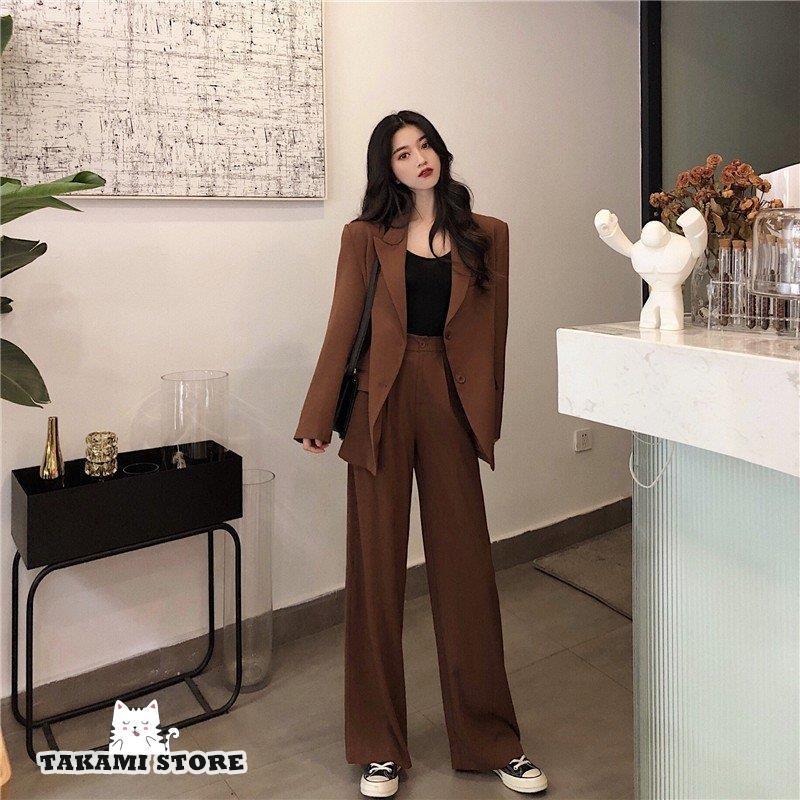 スーツセット レディース セットアップ 上下セット ジャケット ワイドパンツ ハイウエスト オーバーサイズ ビッグシルエット 韓国 ファッション ゆったり レトロ スーツセット レディース セットアップ 上下セット ジャケット ワイドパンツ ハイウエスト オーバーサイズ ビッグシルエット 韓国 ファッション ゆったり レトロ