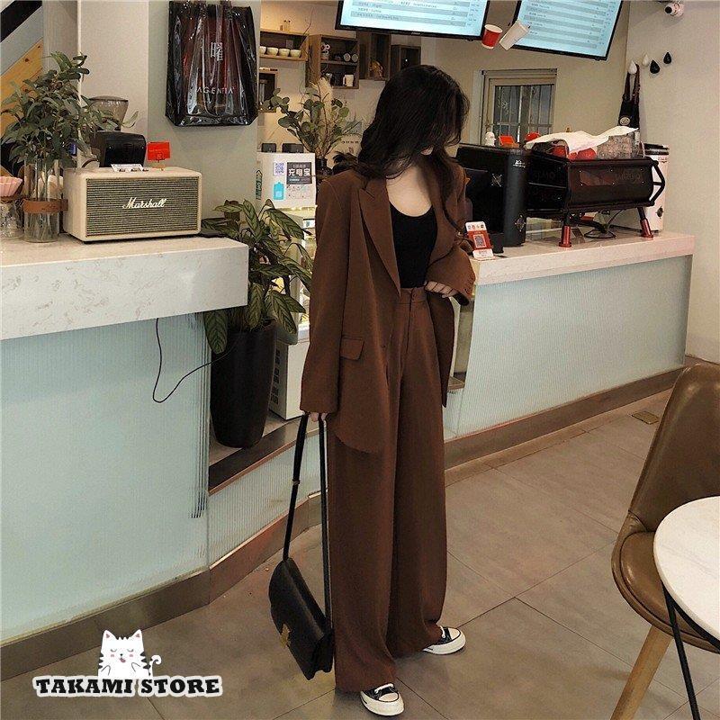 スーツセット レディース セットアップ 上下セット ジャケット ワイドパンツ ハイウエスト オーバーサイズ ビッグシルエット 韓国 ファッション ゆったり レトロ スーツセット レディース セットアップ 上下セット ジャケット ワイドパンツ ハイウエスト オーバーサイズ ビッグシルエット 韓国 ファッション ゆったり レトロ