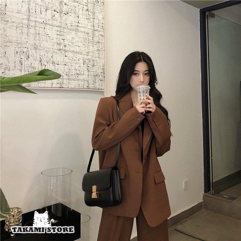 スーツセット レディース セットアップ 上下セット ジャケット ワイドパンツ ハイウエスト オーバーサイズ ビッグシルエット 韓国 ファッション ゆったり レトロ スーツセット レディース セットアップ 上下セット ジャケット ワイドパンツ ハイウエスト オーバーサイズ ビッグシルエット 韓国 ファッション ゆったり レトロ