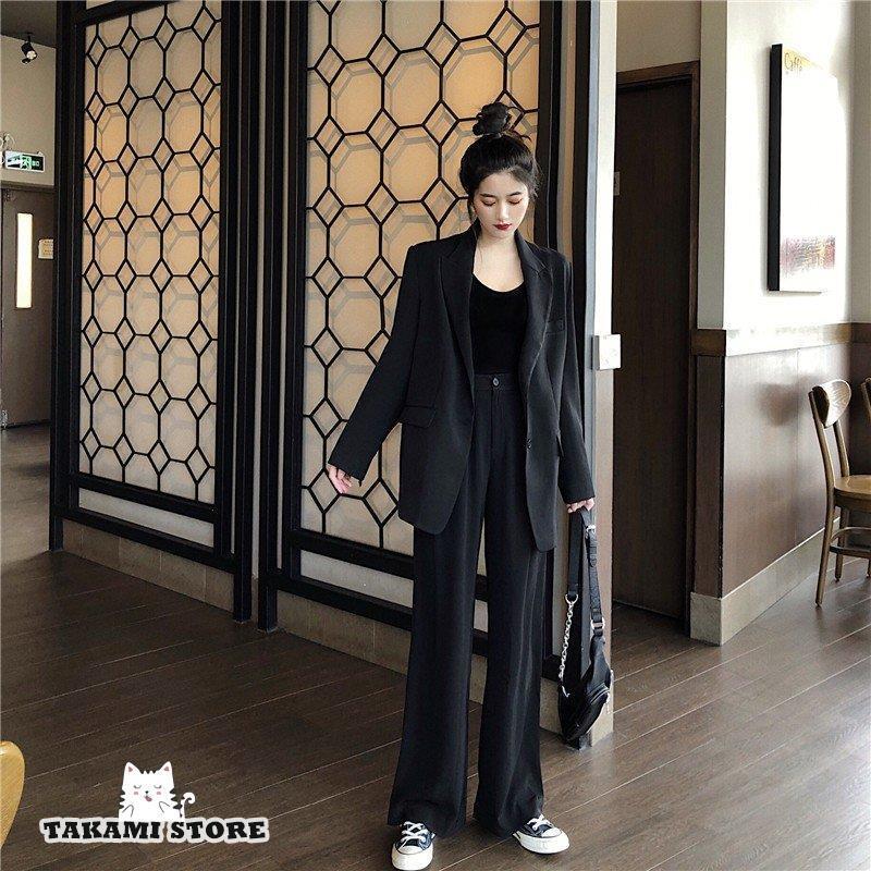 スーツセット レディース セットアップ 上下セット ジャケット ワイドパンツ ハイウエスト オーバーサイズ ビッグシルエット 韓国 ファッション ゆったり レトロ スーツセット レディース セットアップ 上下セット ジャケット ワイドパンツ ハイウエスト オーバーサイズ ビッグシルエット 韓国 ファッション ゆったり レトロ