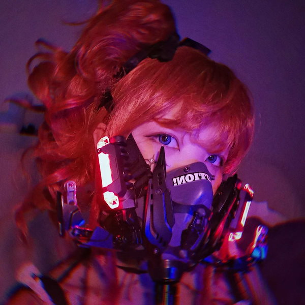 Qoo10] サイバーパンクマスク LEDフラッシュ