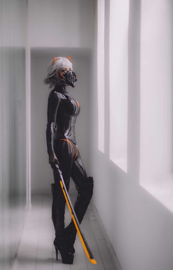 Qoo10] サイバーパンクマスク LEDフラッシュ