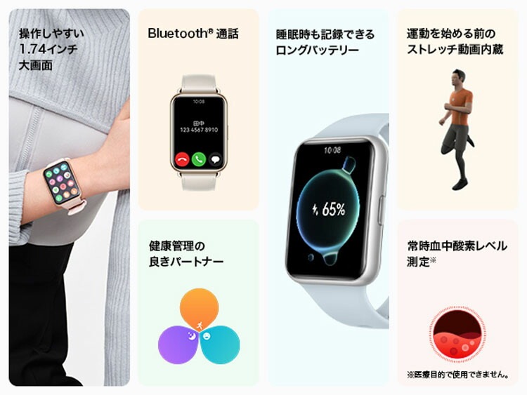 スマートウォッチ 日本語対応 通話機能付き ヘルスケア ワークアウト 防水 WATCH FIT 2 (D)　メガ割