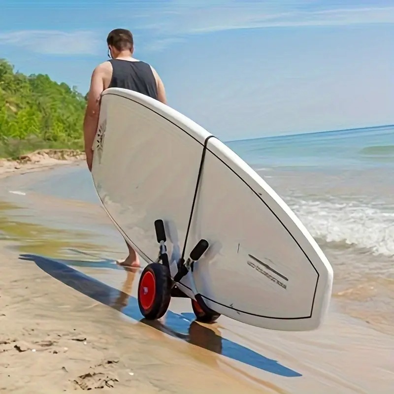 1pc サーフボードカート折りたたみ式インフレータブルSupトロリーホイールカートサーフボードパドルボードドリースタンドアップパドルボードカート 1pc サーフボードカート折りたたみ式インフレータブルSupトロリーホイールカートサーフボードパドルボードドリースタンドアップパドルボードカート