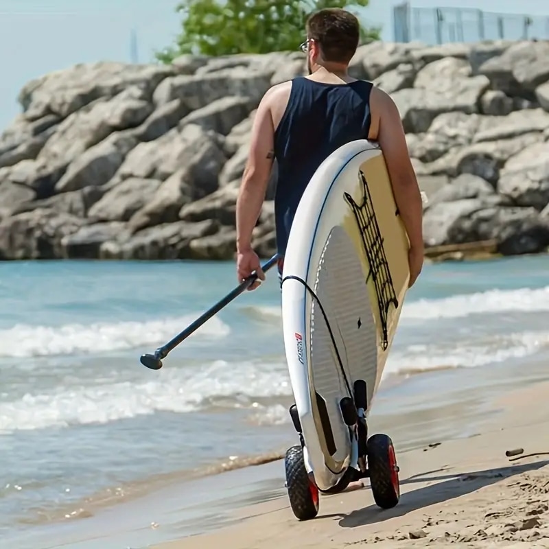 1pc サーフボードカート折りたたみ式インフレータブルSupトロリーホイールカートサーフボードパドルボードドリースタンドアップパドルボードカート 1pc サーフボードカート折りたたみ式インフレータブルSupトロリーホイールカートサーフボードパドルボードドリースタンドアップパドルボードカート