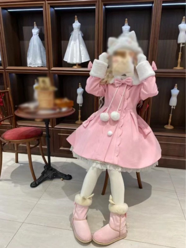 ステンカラーコート 冬服 レディース リボン もこもこ ジャケット