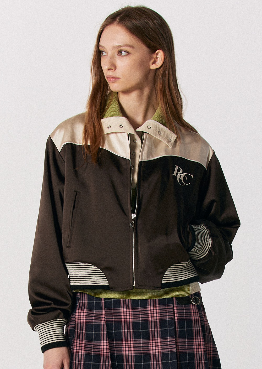 【ROCCI ROCCI】 RCC SATIN VARSITY JACKET : 2COLORS 【ROCCI ROCCI】 RCC SATIN VARSITY JACKET : 2COLORS