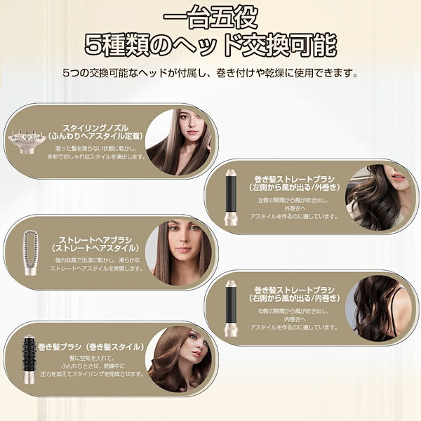 5in1 多機能ヘアスタイラー（ストレート/カール/ドライヤー交換ヘッド付き） 5in1 多機能ヘアスタイラー（ストレート/カール/ドライヤー交換