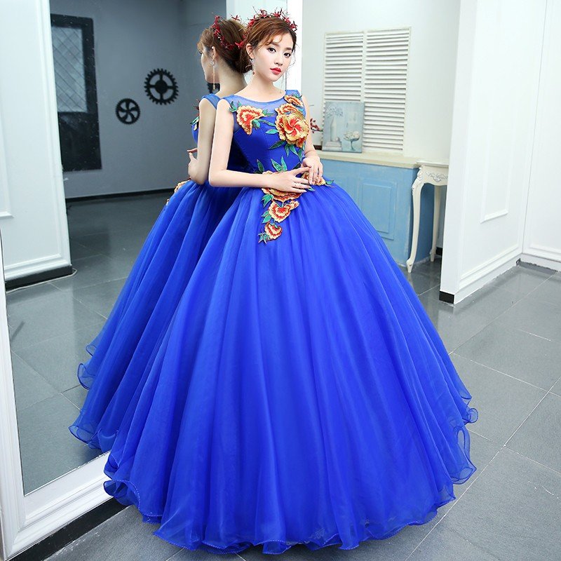 カラードレス 演奏会用ドレス ウェディング ロングドレス パニエ付き