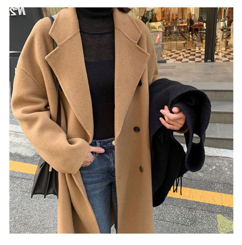 アウター ロングコート 袖あり 長袖 ドロップショルダー 襟付き ノッチドラペル デザイン ボタン ダブルブレスト オーバーサイズ ビッグシルエット 美ライン ニュアンス 前開き カラバリ かわいい