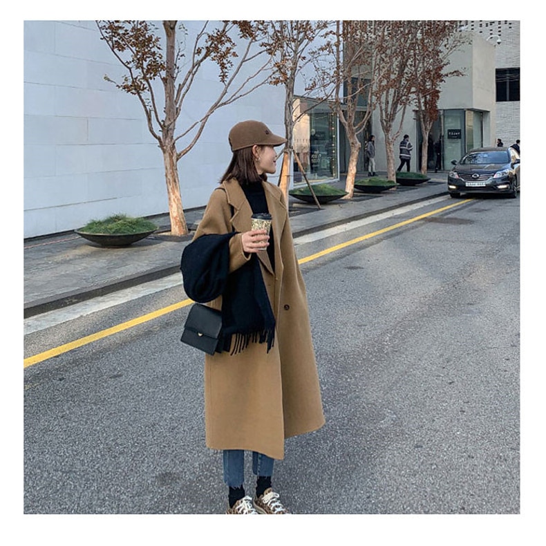 アウター ロングコート 袖あり 長袖 ドロップショルダー 襟付き ノッチドラペル デザイン ボタン ダブルブレスト オーバーサイズ ビッグシルエット 美ライン ニュアンス 前開き カラバリ かわいい