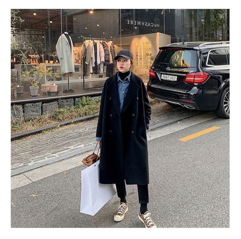 アウター ロングコート 袖あり 長袖 ドロップショルダー 襟付き ノッチドラペル デザイン ボタン ダブルブレスト オーバーサイズ ビッグシルエット 美ライン ニュアンス 前開き カラバリ かわいい