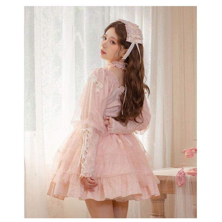 ロリータ ジャンスカ ハイウエスト レースアップ リボン 春夏 キャミワンピース かわいい フェミニン フリル ひざ上丈 ショート丈 ふんわり ゴスロリ 甘ロリ 姫 ロリータ ジャンスカ ハイウエスト レースアップ リボン 春夏 キャミワンピース かわいい フェミニン フリル ひざ上丈 ショート丈 ふんわり ゴスロリ 甘ロリ 姫