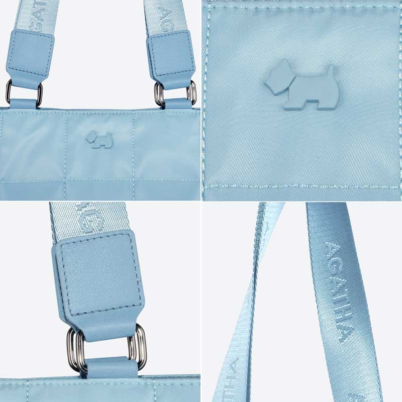 AGTB127-736 リサイクルナイロンスクエアキルティングショルダーバッグ／ブラックA