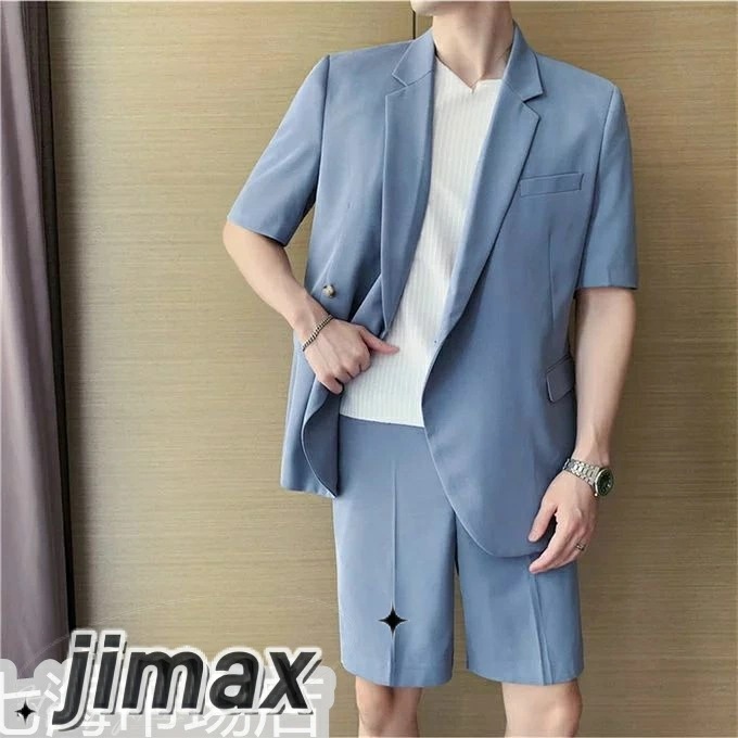 セットアップ メンズ 七分袖 テーラードジャケット ショートパンツ 無地 ライトアウター スーツ 薄手 冷感 大きいサイズ ビジネス 男性 韓国風 ファッション 夏物 ホワイトデー セットアップ メンズ 七分袖 テーラードジャケット ショートパンツ 無地 ライトアウター スーツ 薄手 冷感 大きいサイズ ビジネス 男性 韓国風 ファッション 夏物 ホワイトデー