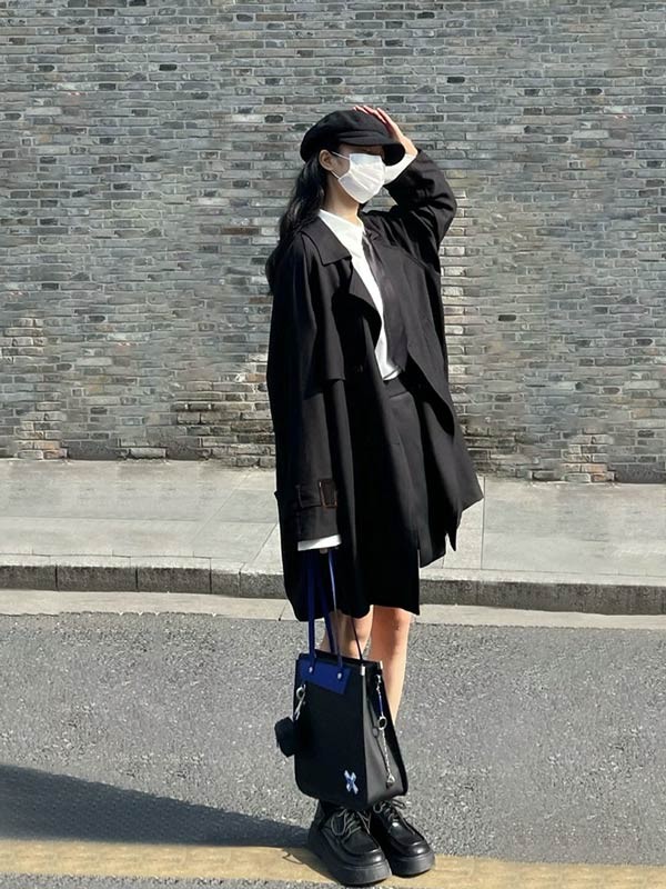 トレンチコート レディース 春秋コート ミディアムコート ショート丈コート スプリングコート 春コート アウター オシャレ 上品 無地 通勤 着痩せ カジュアル 韓国風 ブラック 黒 小さいサイズ 大 トレンチコート レディース 春秋コート ミディアムコート ショート丈コート スプリングコート 春コート アウター オシャレ 上品 無地 通勤 着痩せ カジュアル 韓国風 ブラック 黒 小さいサイズ 大