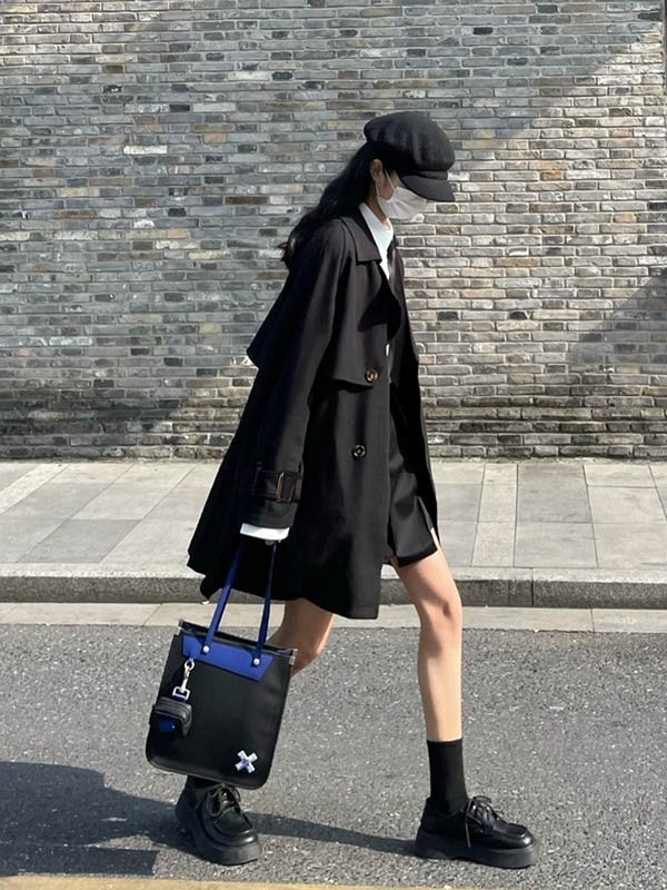 トレンチコート レディース 春秋コート ミディアムコート ショート丈コート スプリングコート 春コート アウター オシャレ 上品 無地 通勤 着痩せ カジュアル 韓国風 ブラック 黒 小さいサイズ 大 トレンチコート レディース 春秋コート ミディアムコート ショート丈コート スプリングコート 春コート アウター オシャレ 上品 無地 通勤 着痩せ カジュアル 韓国風 ブラック 黒 小さいサイズ 大